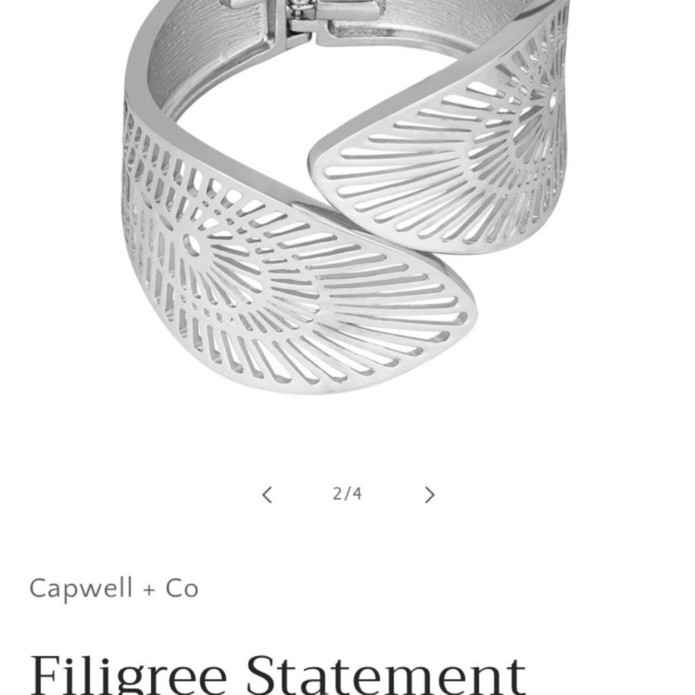 Silver Filigree Statement Bracelet